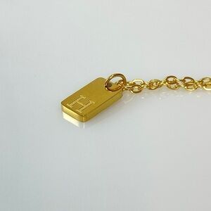Initial Letter H Tag Necklace